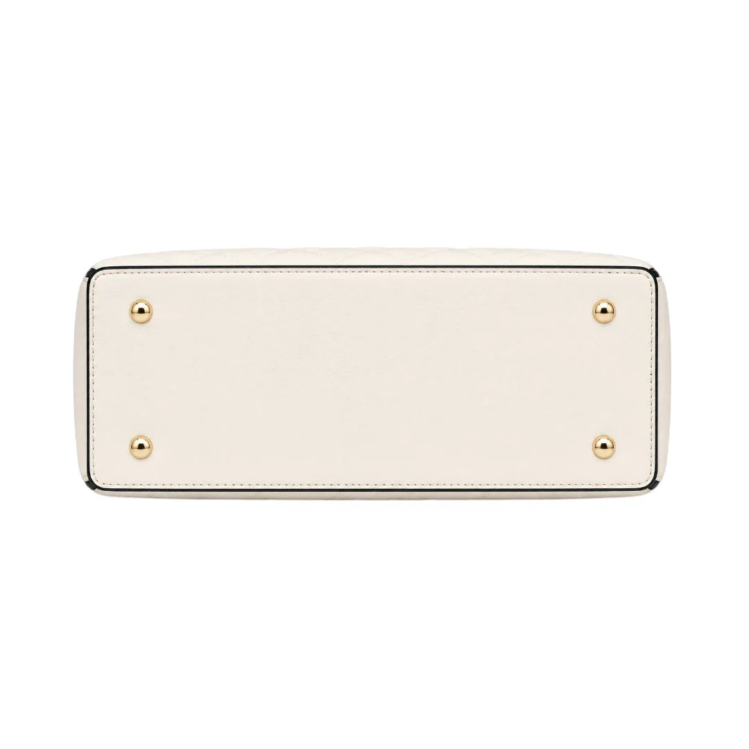 Lomx Elegant White Leather Fashion Handbag