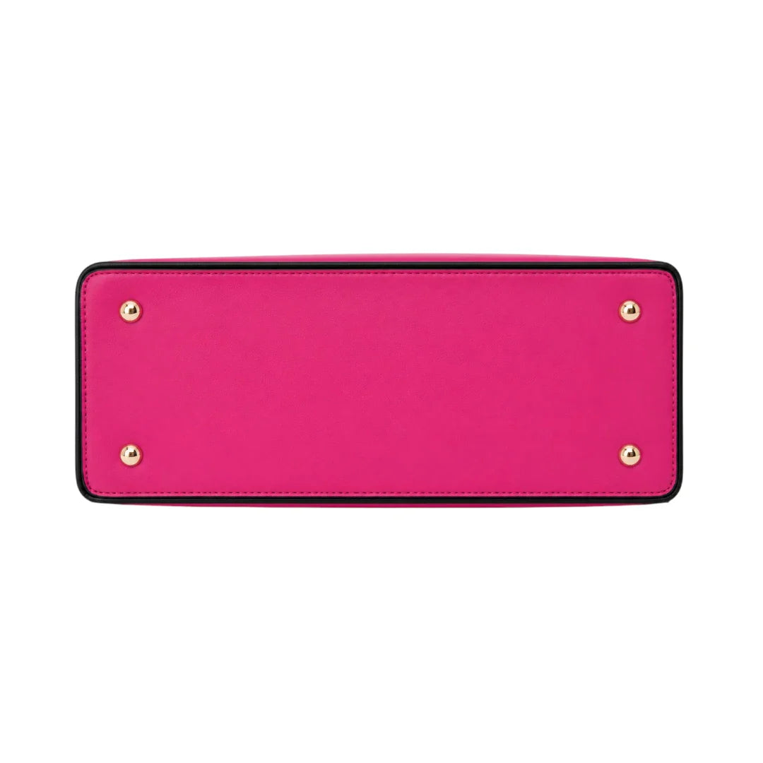 Lomx Luxury Pink Fashion Handbag with Decorative Charm